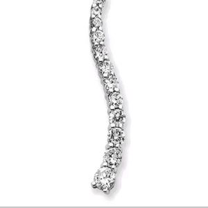 New Sterling Silver CZ Journey Pendant